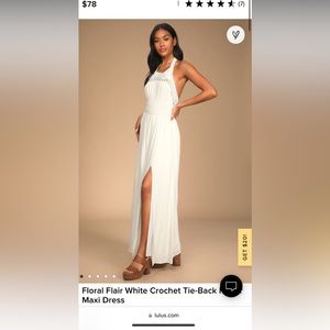 Crochet halter back tie dress